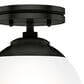 Hunter Hepburn 1-Light Semi-Flush Mount in Matte Black, , large