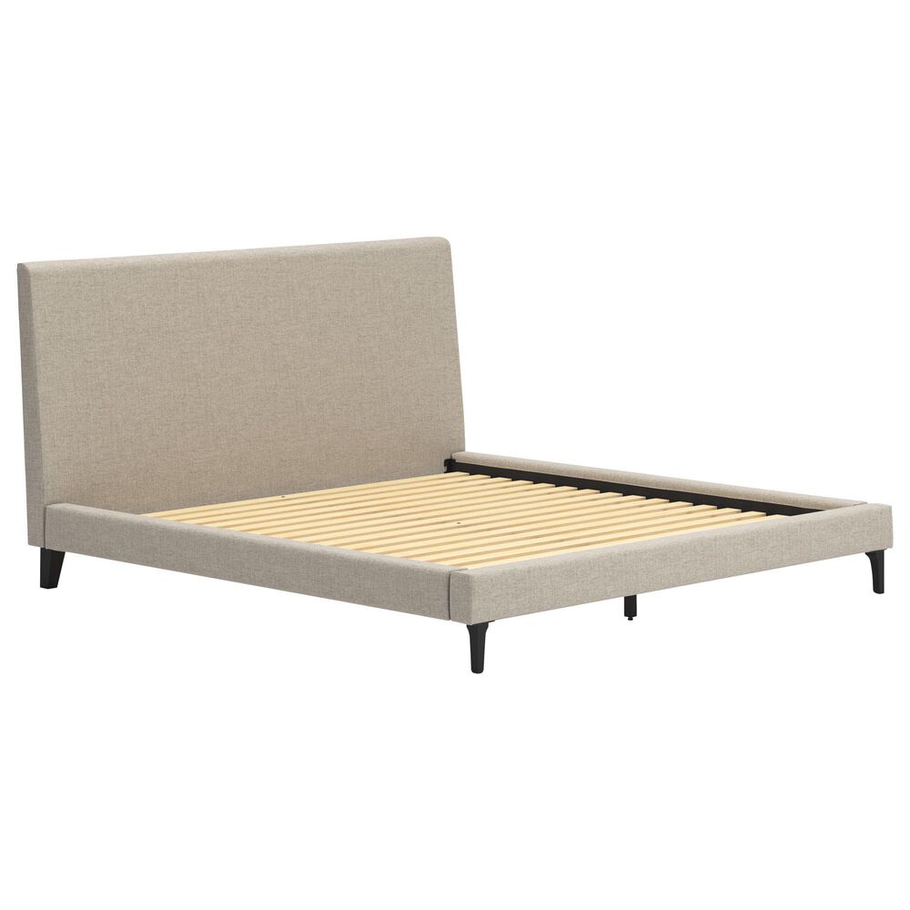 Ashley King Upholstered Bed and Two Nightstands, , large