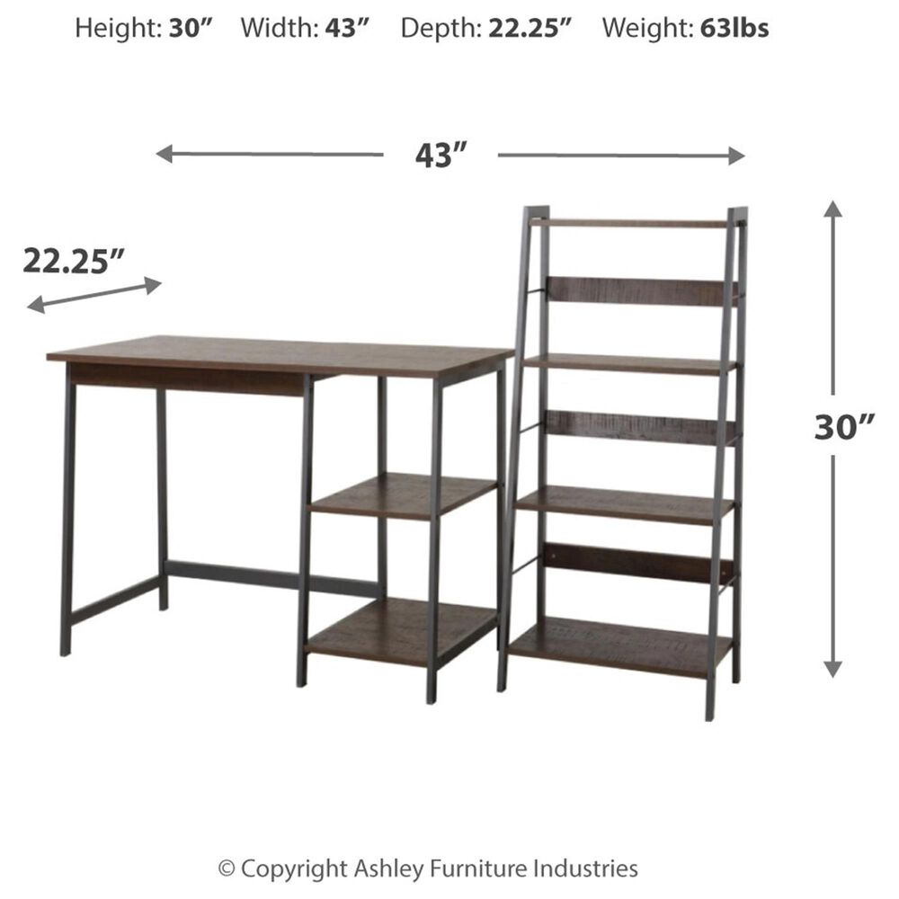 Signature Design by Ashley Soho Home Office Desk and Shelf in Dark Brown, , large