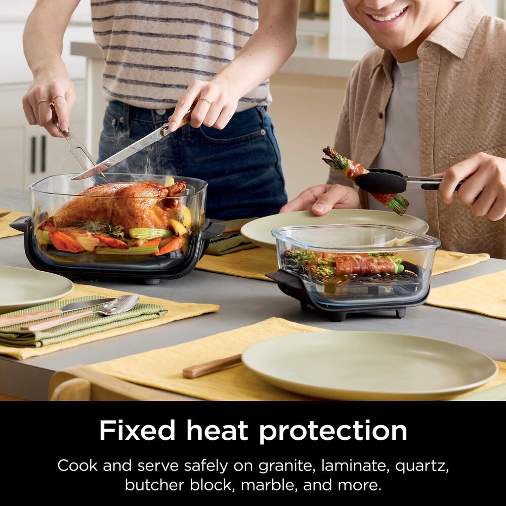 Shark Crispi 4-In-1 Portable Glass Air Fryer Cooking System in Sage Green, , large