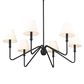 Golden Lighting Kennedy 6-Light Chandelier with Ivory Shade in Natural Black, , large