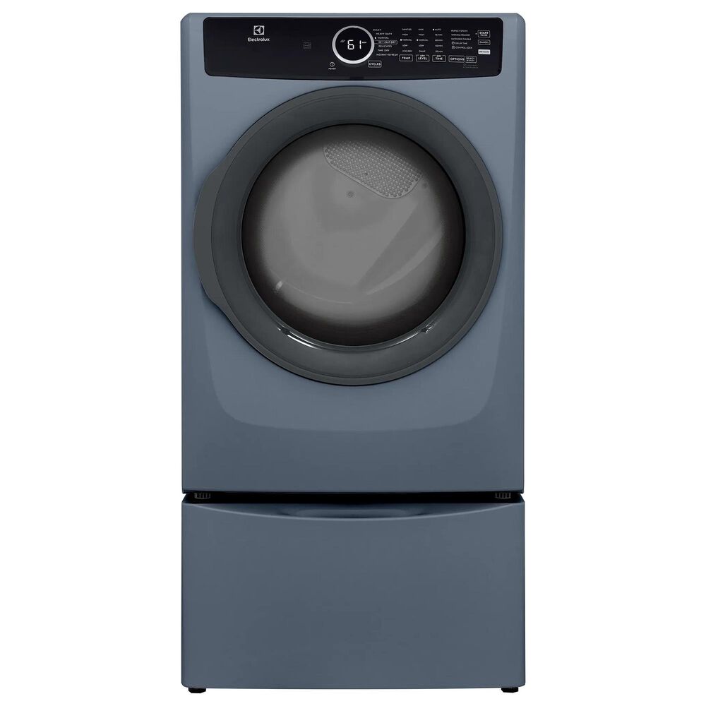 Electrolux 400 Series 4.5 Cu. Ft. Front Load Washer and 8 Cu. Ft. Gas Dryer Laundry Pair with Two Pedestal Storage Drawers in Denim Blue, , large