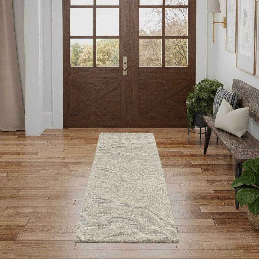 Nourison Graceful 2&#39;3&quot; x 7&#39;6&quot; Gray Runner, , large