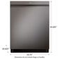 LG 24" Top Control Smart Dishwasher with TrueSteam and Dynamic Heat Dry in Black Stainless Steel, , large