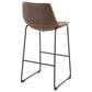 Lumisource Duke Fixed-Height Barstool with Espresso and Orange Cushion in Black, , large