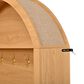 HOMLUX Farmhouse Fabric Arched Top Hall Tree with 5 Metal Hooks and Adjustable Shelves in Natural, , large