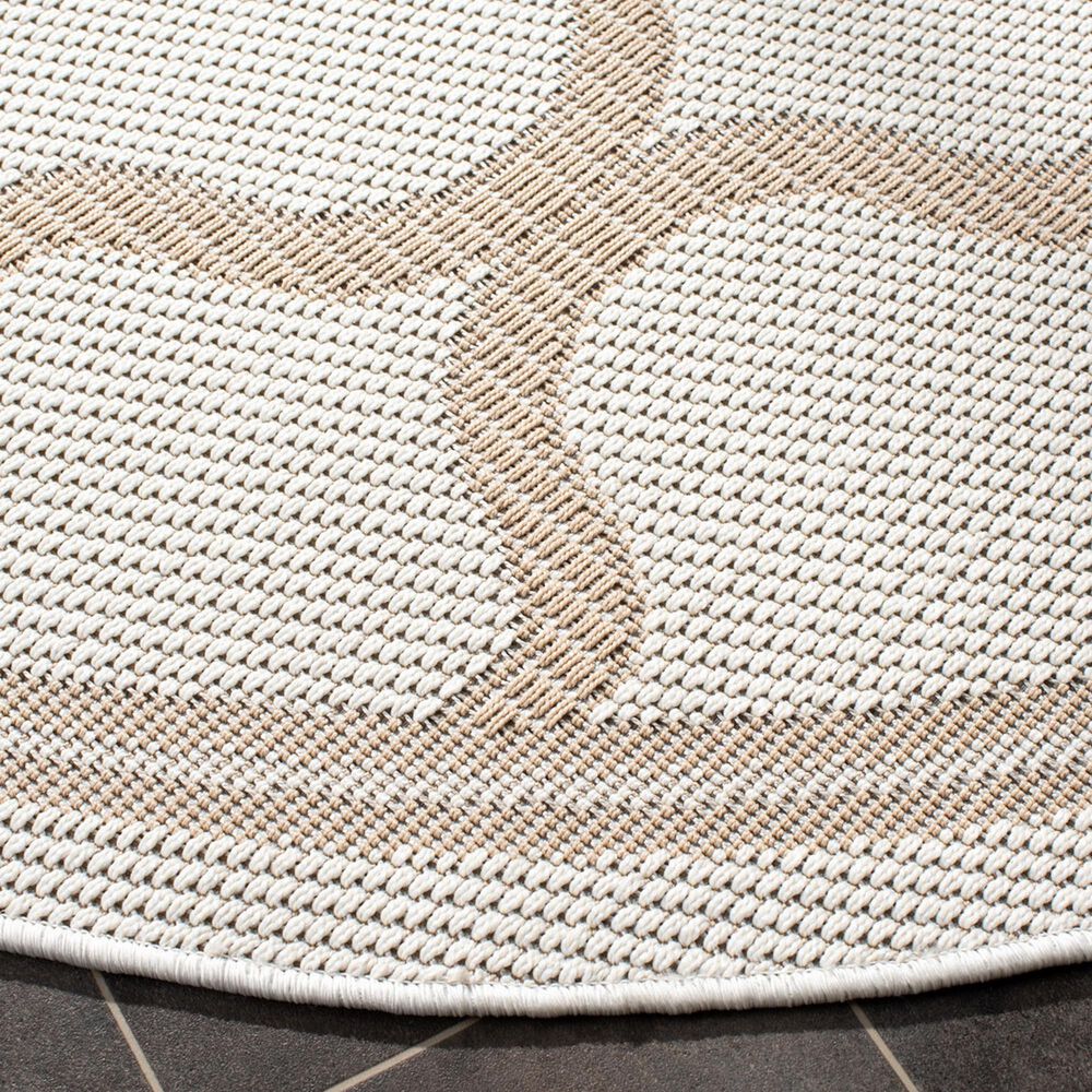 Safavieh Bermuda 5&#39; Round Ivory and Beige Indoor/Outdoor Area Performance Rug, , large
