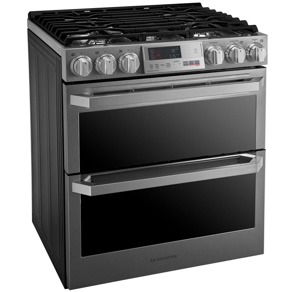 LG Dual Fuel Double Oven Range in Textured Steel, , large