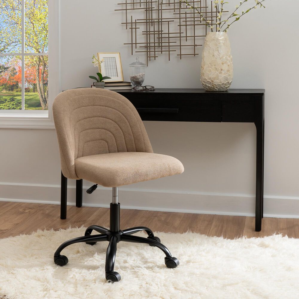 Linon Home Decor Skyla Swivel Office Chair in Beige, , large