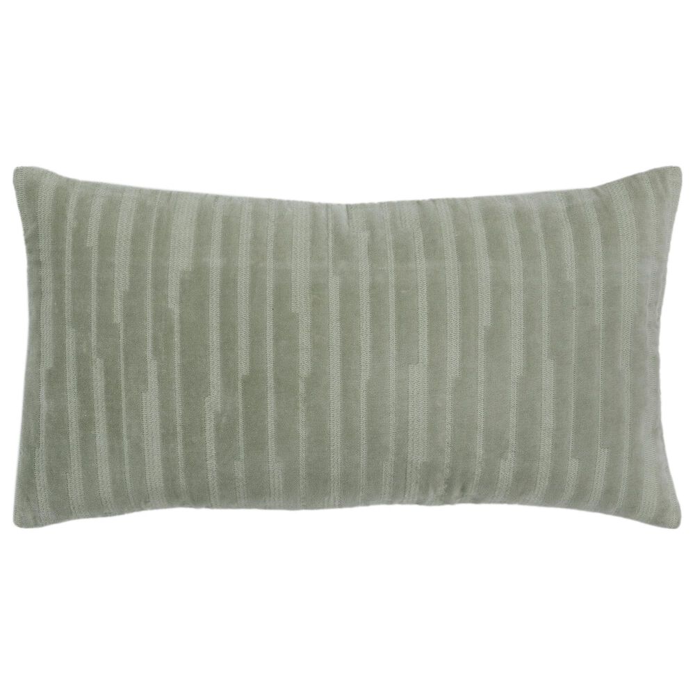 Rizzy Home 14" x 26" Striped Down Filled Lumbar Pillow in Green, , large