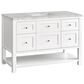 James Martin Vanities Breckenridge 48" Single Bathroom Vanity in Bright White with 3 cm Eternal Jasmine Pearl Silestone Top, Rectangular Sink and FreePower Wireless Charger, , large