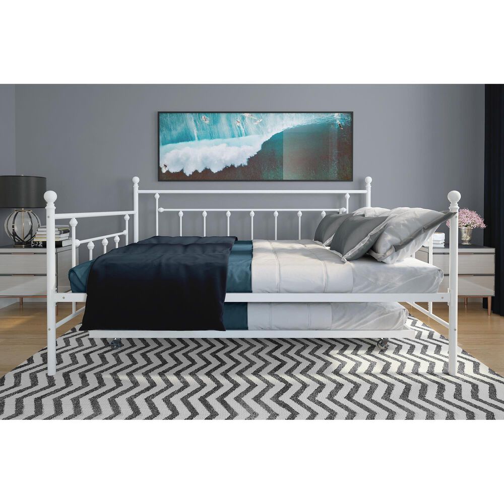 DHP Mia Full Daybed with Trundle in White, , large