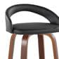 LumiSource Grotto Swivel Bar Stool with Black Velvet Upholstery in Walnut Wood and Black (Set of 2), , large