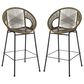 Hearth and Haven Ferrara Outdoor Faux Wicker Barstool in Green (Set of 2), , large
