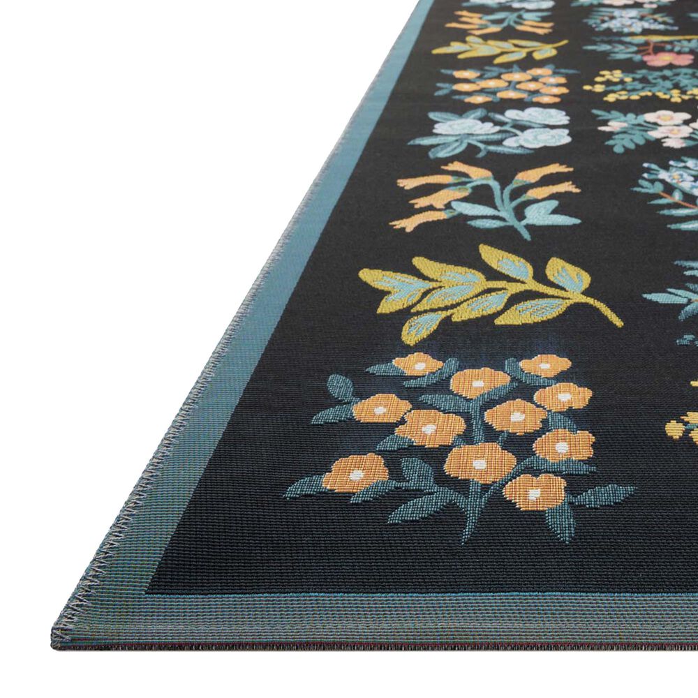 Rifle Paper Co Perennial Wildflower 2&#39;5&quot; x 7&#39;8&quot; Black Runner, , large