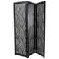 Maple and Jade 3-Panel Abstract Wavy Cutout Partition Room Divider Screen in Matte Black, , large