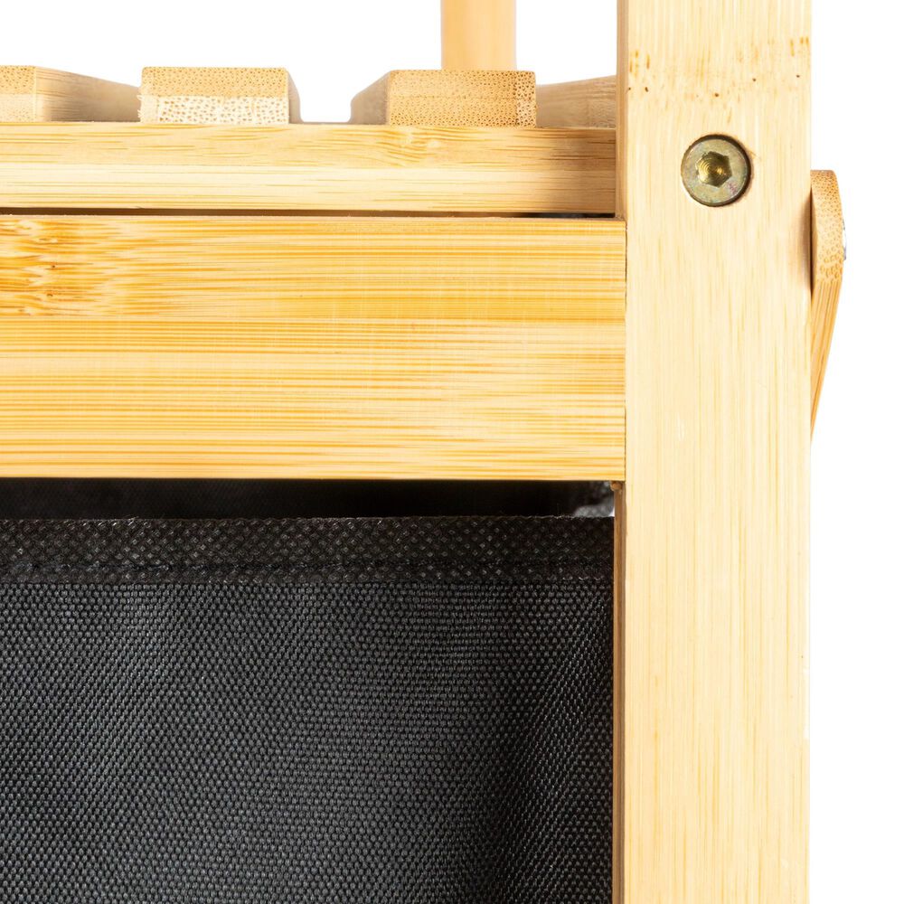 Household Essentials Pull-Out Double Hamper with Shelf in Natural, , large