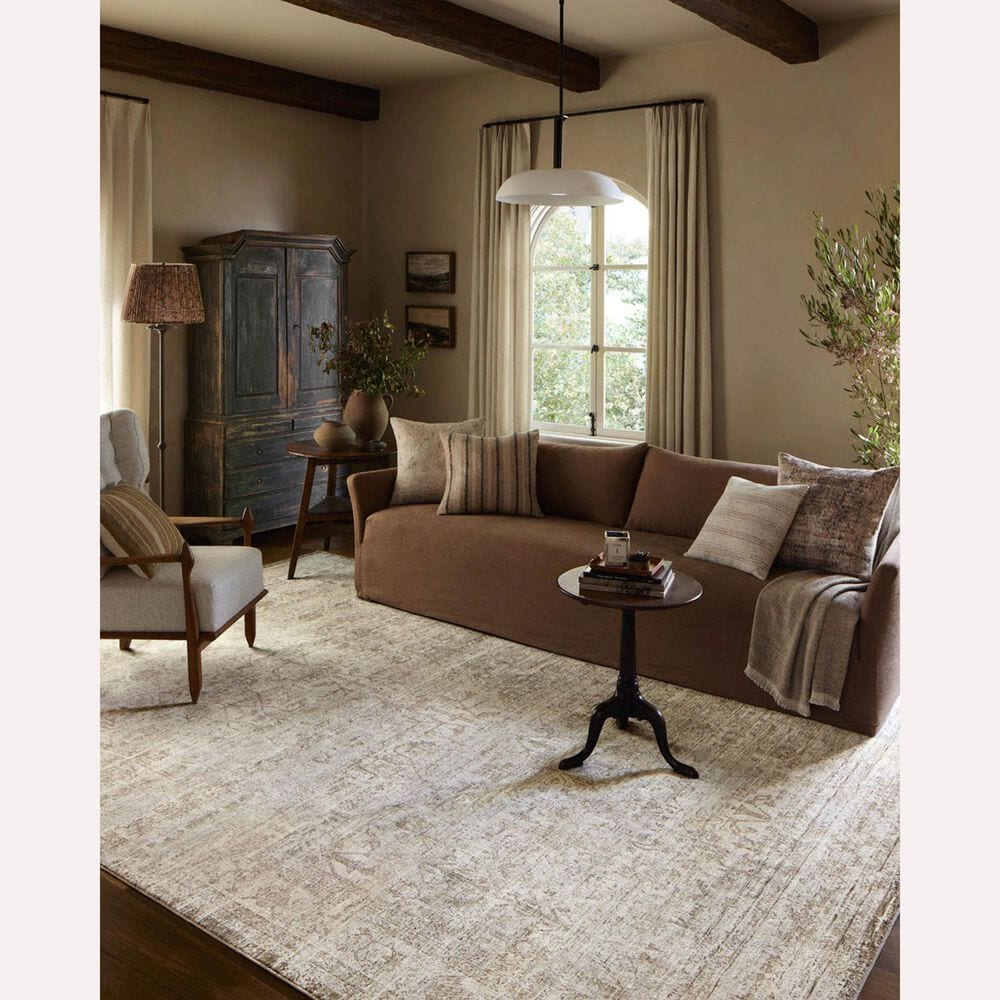 Amber Lewis x Loloi Honora Ivory and Natural 5&#39;3&quot; x 7&#39;9&quot; Area Rug, , large