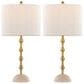 LumiSource Malibu Table Lamp with Off-White Shade in Gold (Set of 2), , large