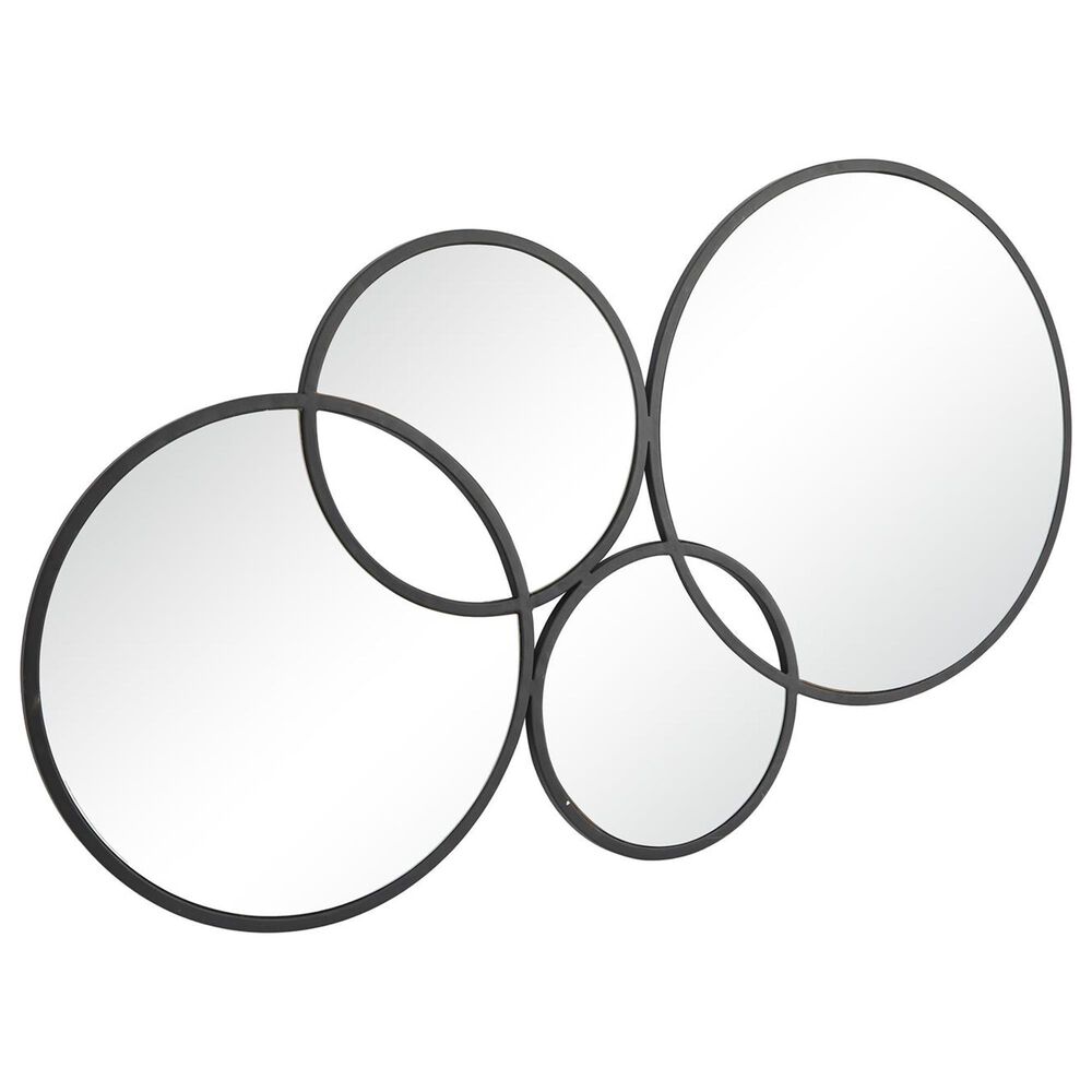 Maple and Jade 31" x 58" Metal Bubble Cluster Room Wall Mirror in Matte Black, , large