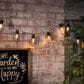 The Gerson Company 6" Solar Metal Patio String Lights with Warm White LED Bulbs in Black, , large