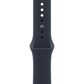 Apple Watch SE 3 (GPS) 44mm Midnight Aluminum Case with Navy Blue Sport Band - S/M and 2-Year AppleCare+, , large