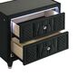 Pacific Landing Lorient 3 Piece Queen Wingback Bedroom Set with Fireplace in Black Velvet, , large