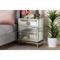 Baxton Studio Laken 3 Drawer Nightstand in Mirrored, , large