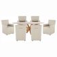 Home Trends & Design Malibu and Peabody 7-Piece Oval Dining Set in Antique Gold and Sawar White, , large