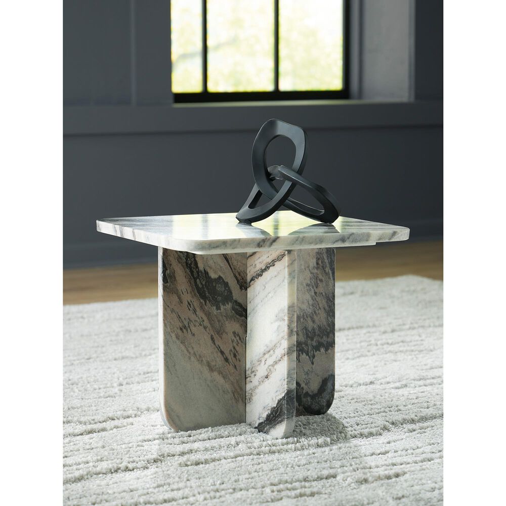 Ashley Baretton 15" Coffee Table in Black, White and Taupe, , large