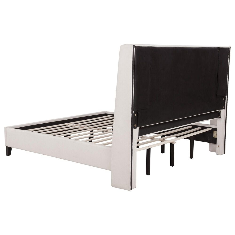 Pacific Landing Leslie Eastern King Upholstered Platform Bed in Beige, , large