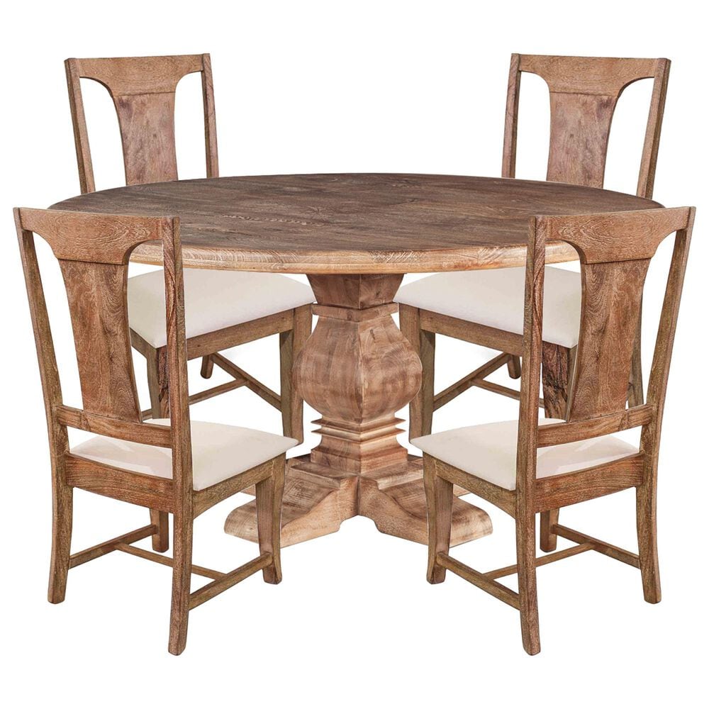 Home Trends & Design San Rafael 5-Piece Round Dining Set in Antique Oak, , large