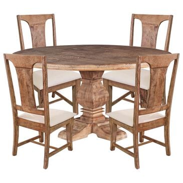 Home Trends & Design San Rafael 5-Piece Round Dining Set in Antique Oak, , large