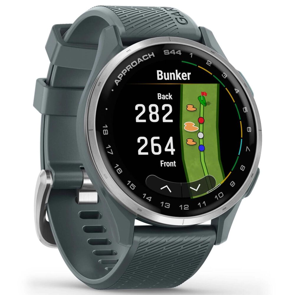 Garmin Approach S44 43mm Golf Smartwatch Silver Aluminum Bezel Case with Twilight Silicone Band, , large