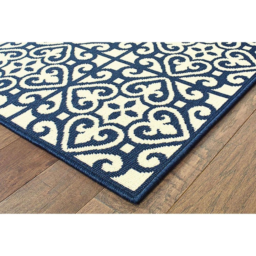 Oriental Weavers Marina 5927B 1&#39;9&quot; x 3&#39;9&quot; Ivory and Navy Area Rug, , large