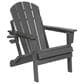 Hearth and Haven 34" Outdoor Folding Adirondack Chair with Cup Holder in Gray, , large