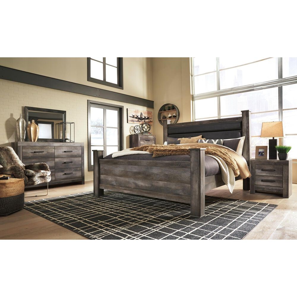Ashley Wynnlow King Poster Bed in Gray, , large