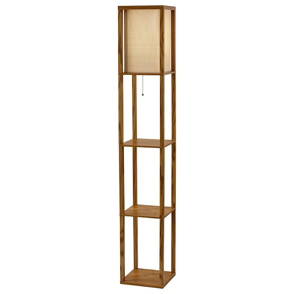 Adesso Wright Shelf Floor Lamp in Natural, , large