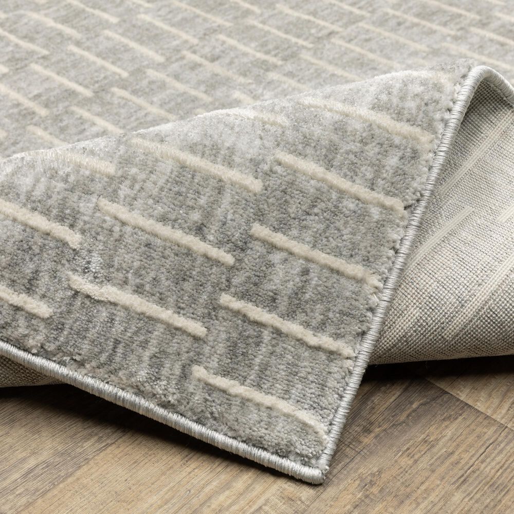 Oriental Weavers Oliver OLV01 Grey and Beige 7'10" x 10'10" Area Rug, , large