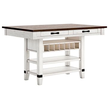 Signature Design by Ashley Valebeck Counter Height Table in White and Brown - Table Only, , large
