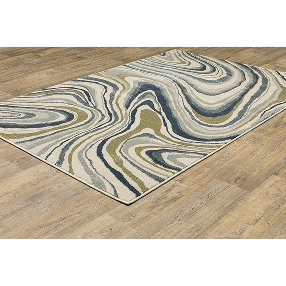 Oriental Weavers Branson 3&#39;3&quot; x 5&#39; Ivory and Blue Area Rug, , large