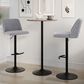 LumiSource Toriano Swivel Adjustable Bar Stool with Grey Fabric Upholstery in Black (Set of 2), , large