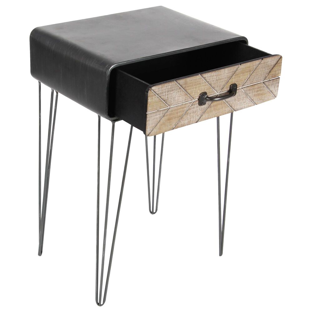 Uma Enterprises Modern Accent Table in Black, Brown and Gray, , large