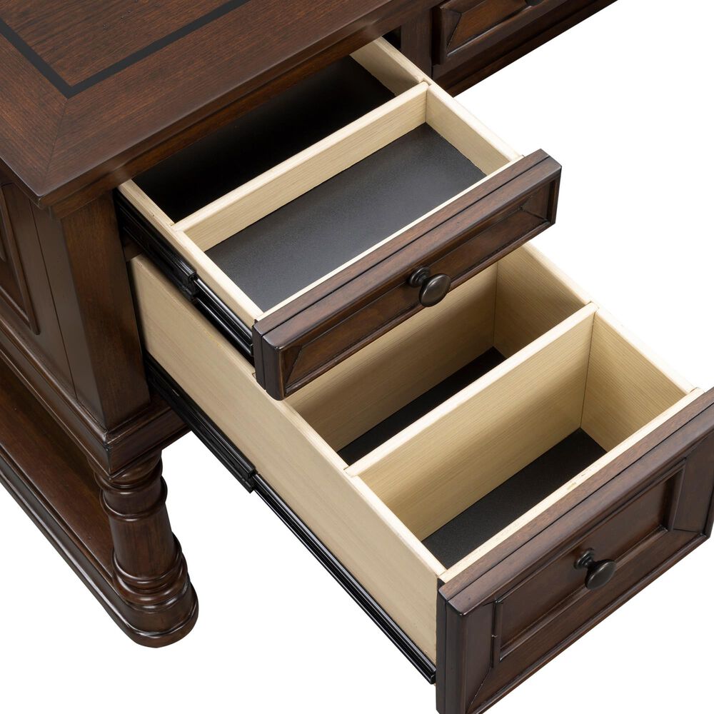 Riva Ridge Arlington Half Pedestal Desk in Classis Brown, , large
