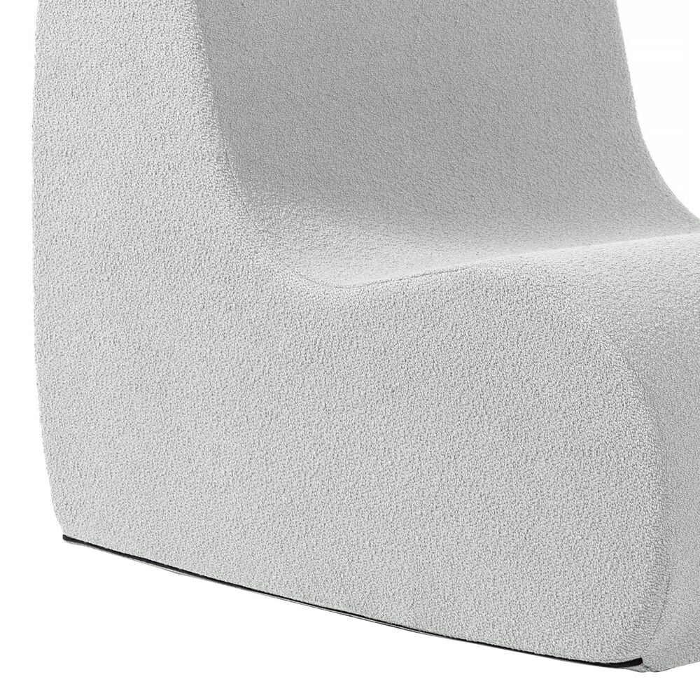 Jaxx Uptown Modern Armless Accent Chair in Boucle Silver, , large