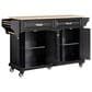 HOMLUX Kitchen Island Cart with Storage Cabinet in Black, , large