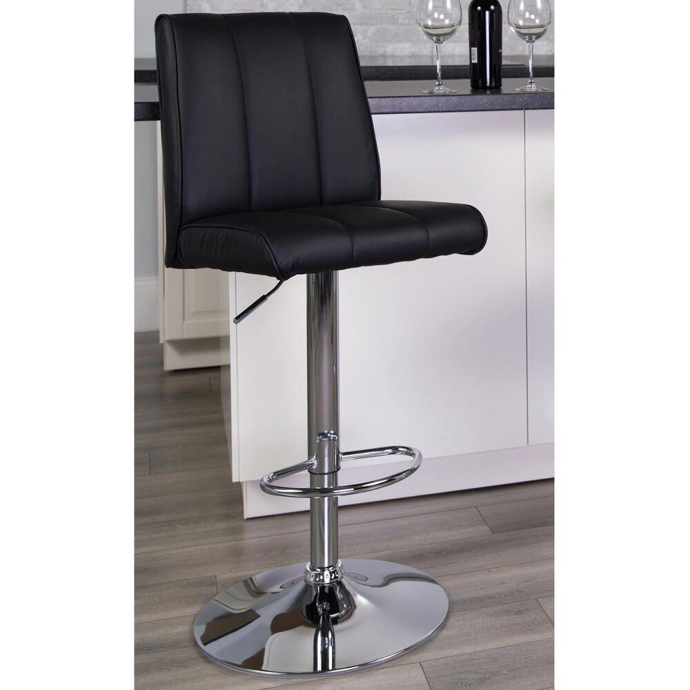 Flash Furniture Adjustable Barstool in Black, , large
