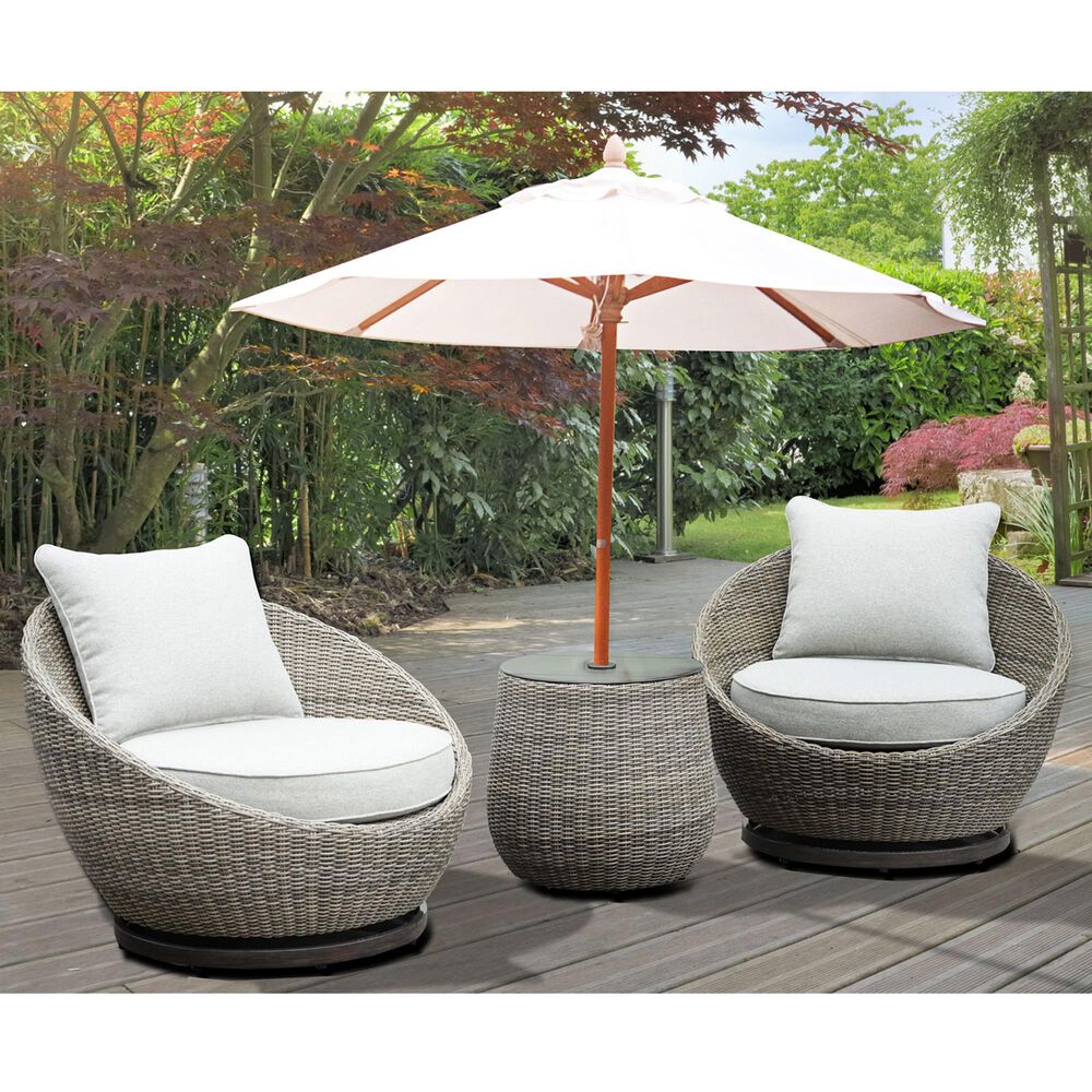 Steve Silver Co. Adeline 3-Piece Patio Chat Set in Driftwood, , large