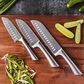 Power A 3-Piece Santoku Knife Set in Stainless Steel, , large