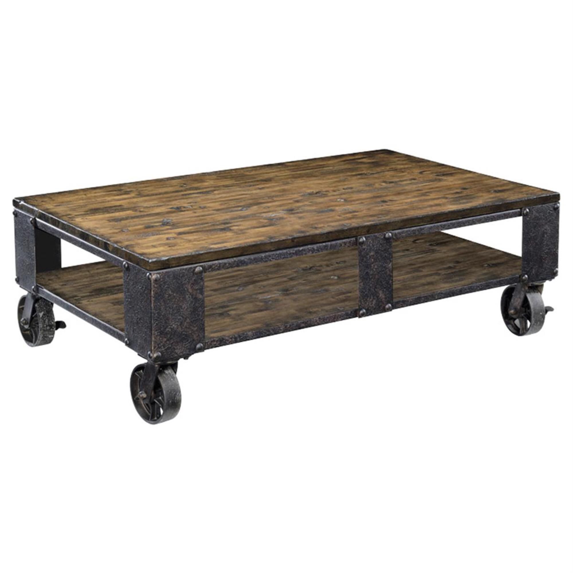 Nicolette Home Pinebrook Rectangle Coffee Table in Natural Pine